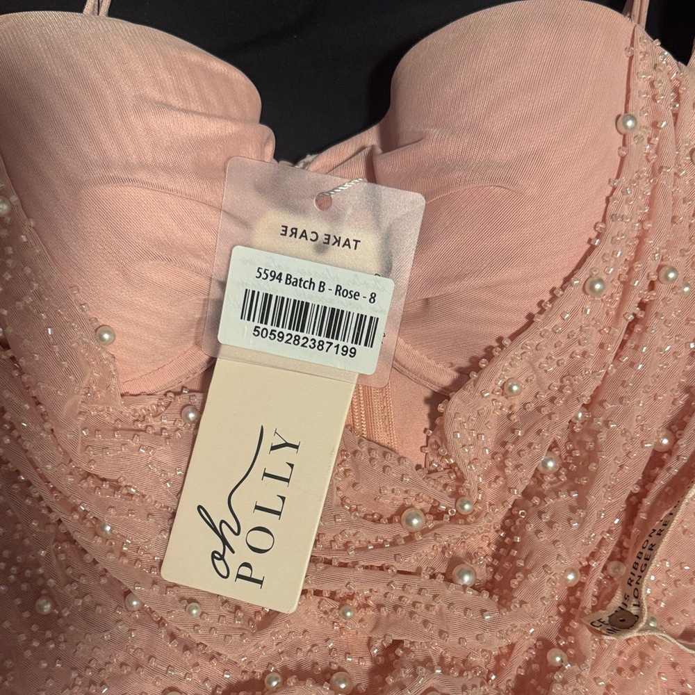 Oh Polly Pink Beaded Mini Dress - Picture 2 of 4
